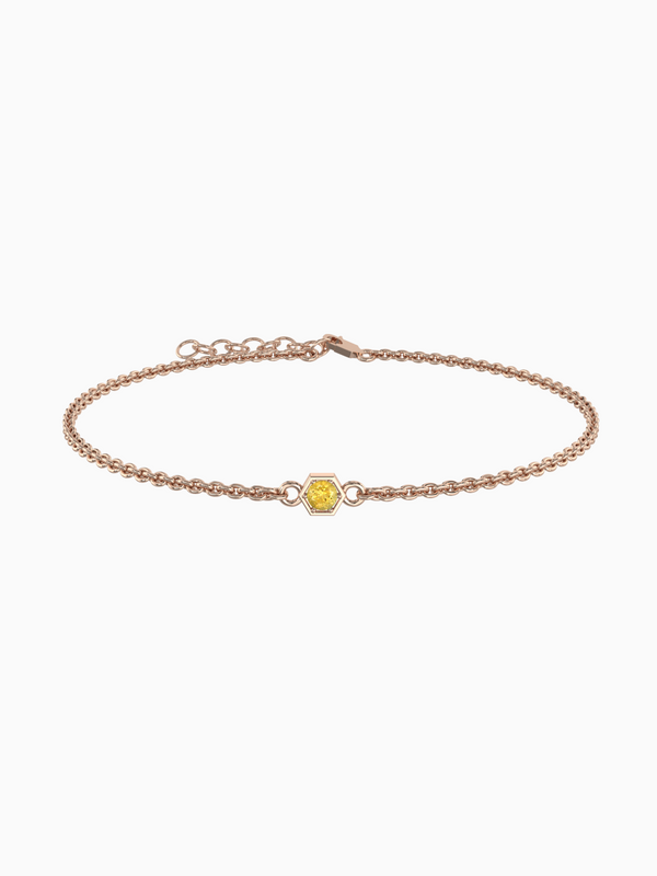 Fleur Bracelet (Citrine) - Rose Gold Plated