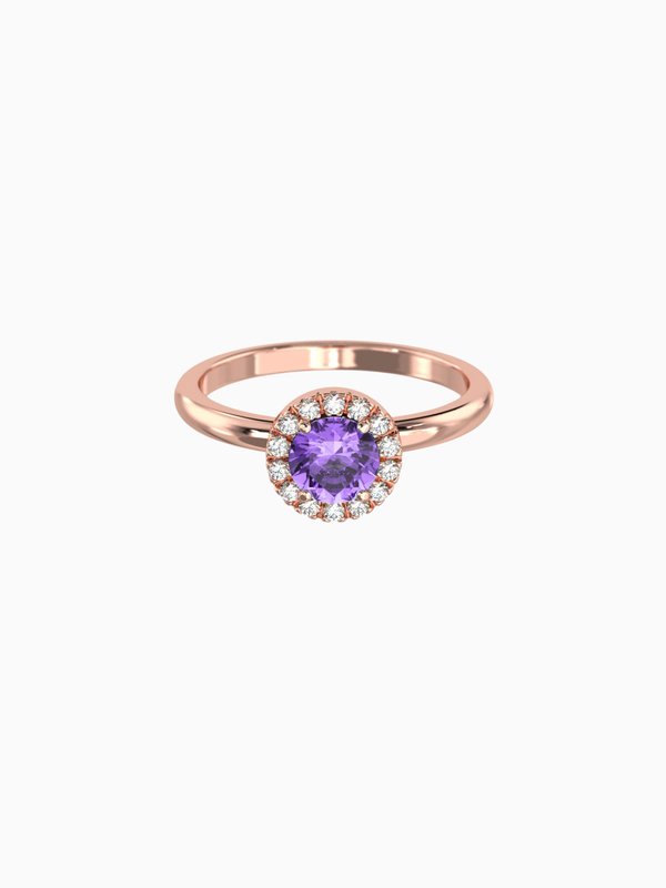 Lydia Ring (Amethyst) - Rose Gold Plated