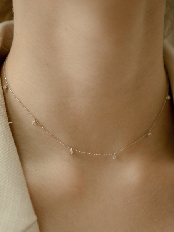 Stella Diamond Necklace - 18K Yellow Gold