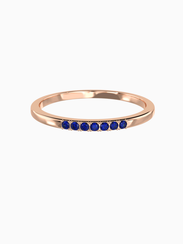 Esther Ring (Blue Sapphire) - Rose Gold Plated
