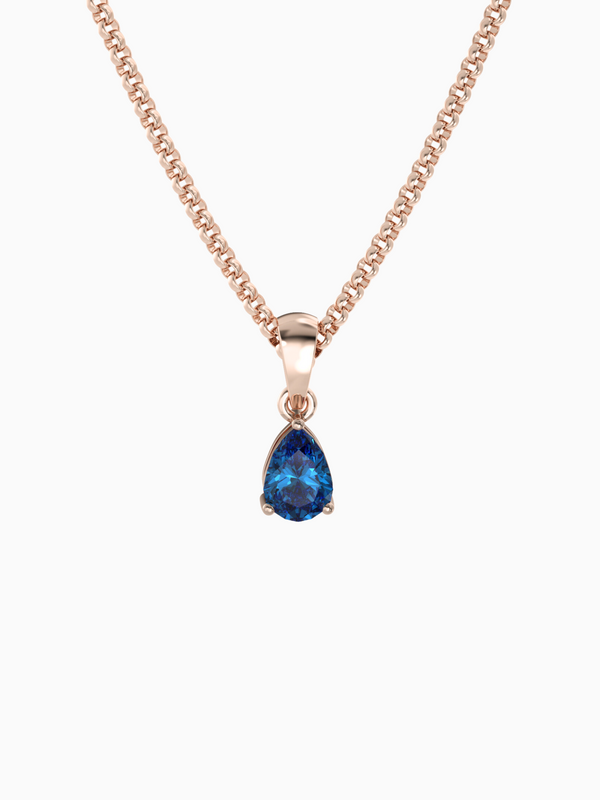 Laura Necklace (London Blue Topaz) - Rose Gold Plated