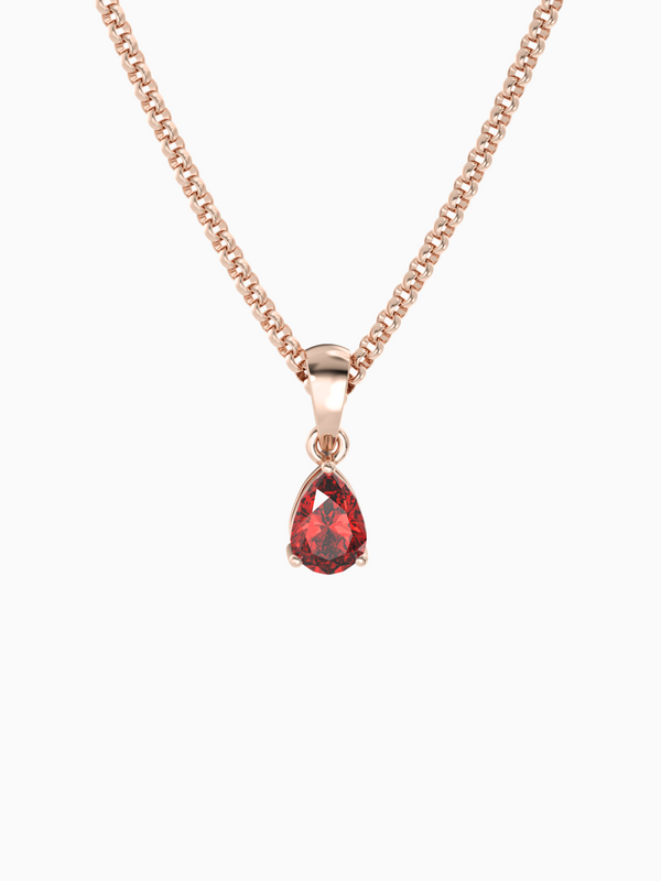 Laura Necklace (Garnet) - Rose Gold Plated