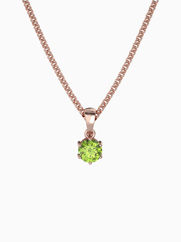 Bianca Necklace (Peridot) - Rose Gold Plated