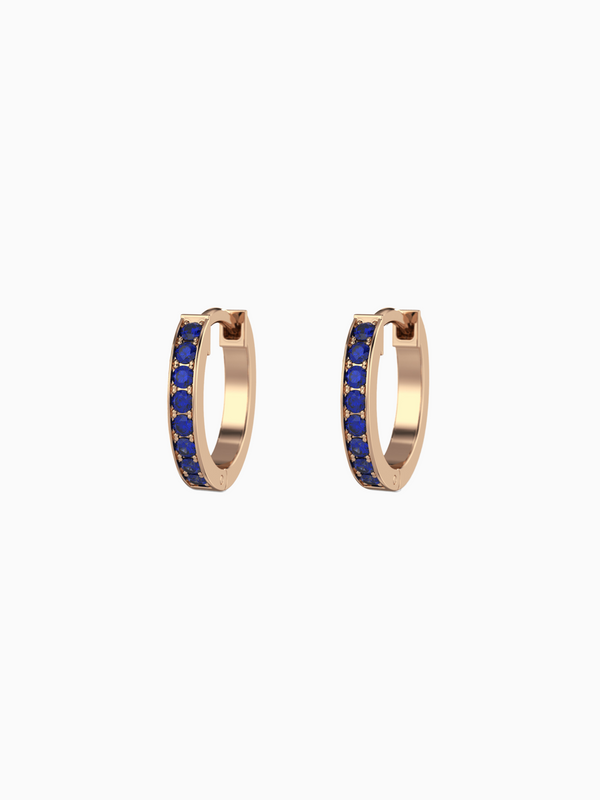 Wilma Earrings (Blue Sapphire) - Rose Gold Plated