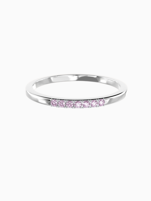 Esther Ring (Pink Sapphire) - Rhodium Plated