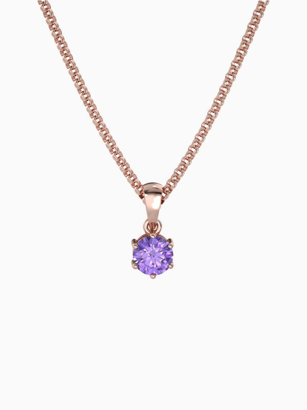 Bianca Necklace (Amethyst) - Rose Gold Plated