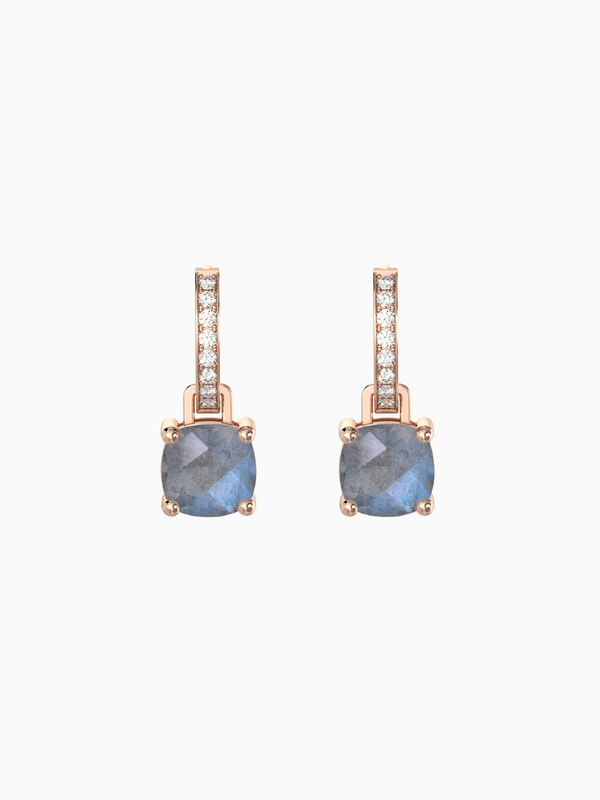 Wylie Earrings (Labradorite) - Rose Gold Plated
