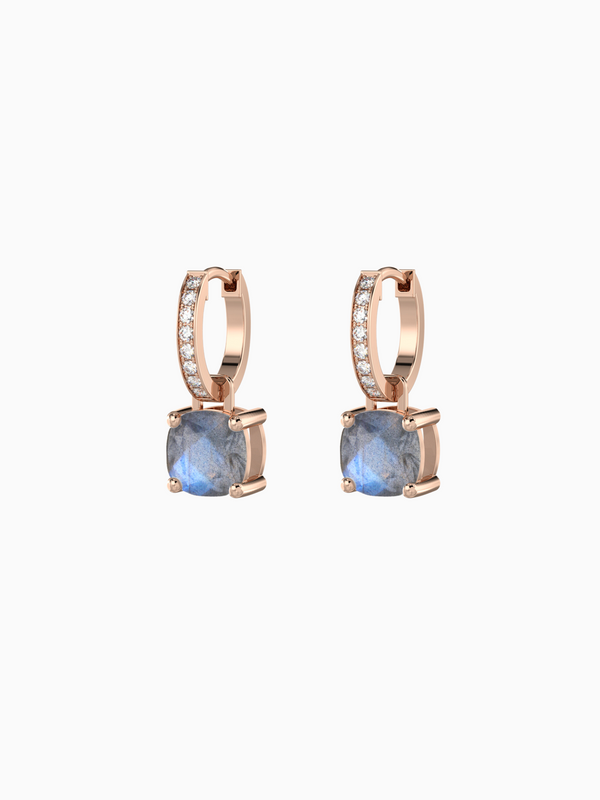 Wylie Earrings (Labradorite) - Rose Gold Plated