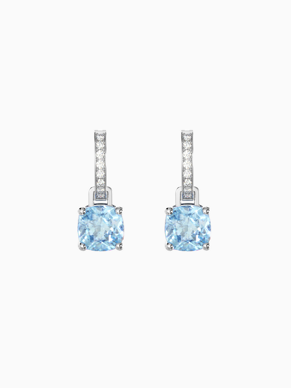 Wylie Earrings (Sky Blue Topaz) - Rhodium Plated