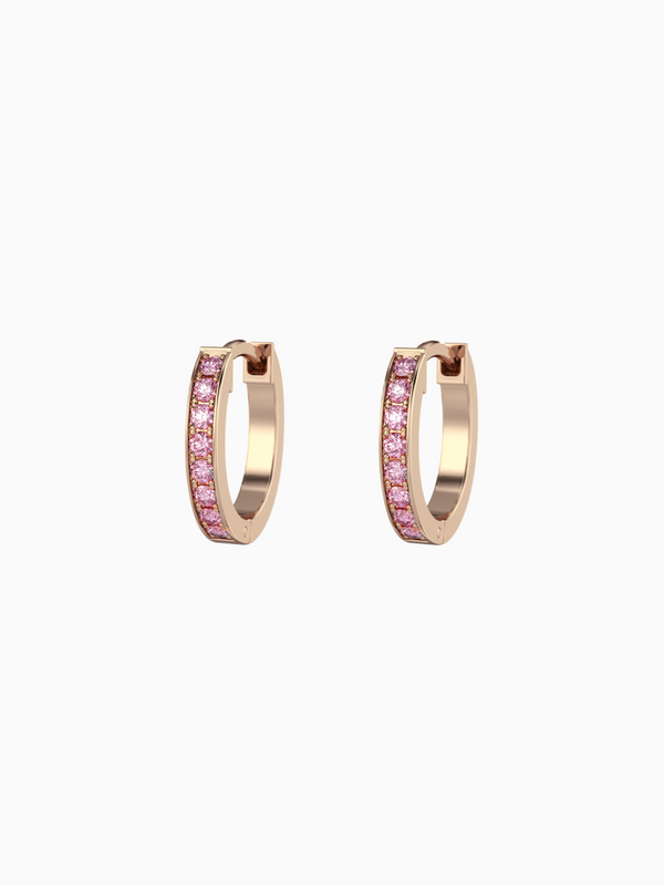 Wilma Earrings (Pink Sapphire) - Rose Gold Plated