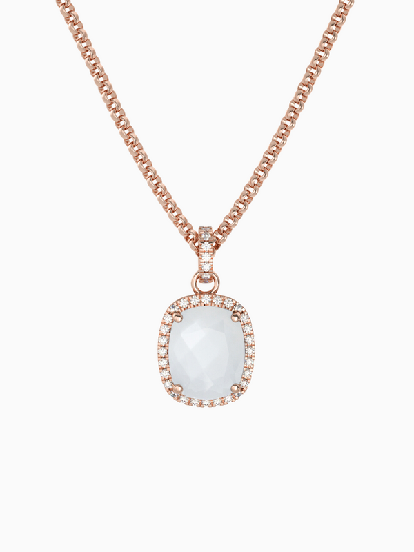 Laria Necklace (Grey Moonstone) - Rose Gold Plated