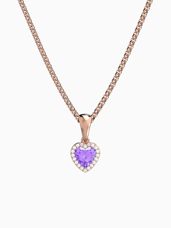 Leanne Necklace (Amethyst) - Rose Gold Plated
