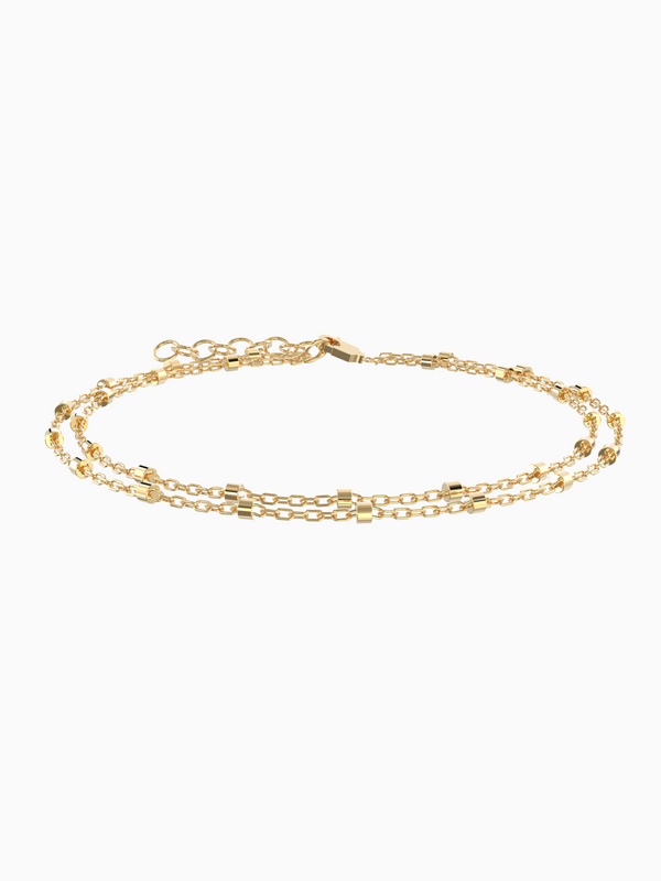 Mira Double Chain Bracelet - Yellow Gold Plated