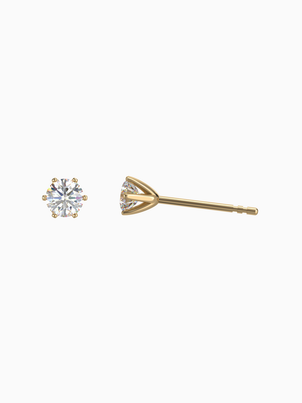 Diamond Amber Earrings - 18K Yellow Gold