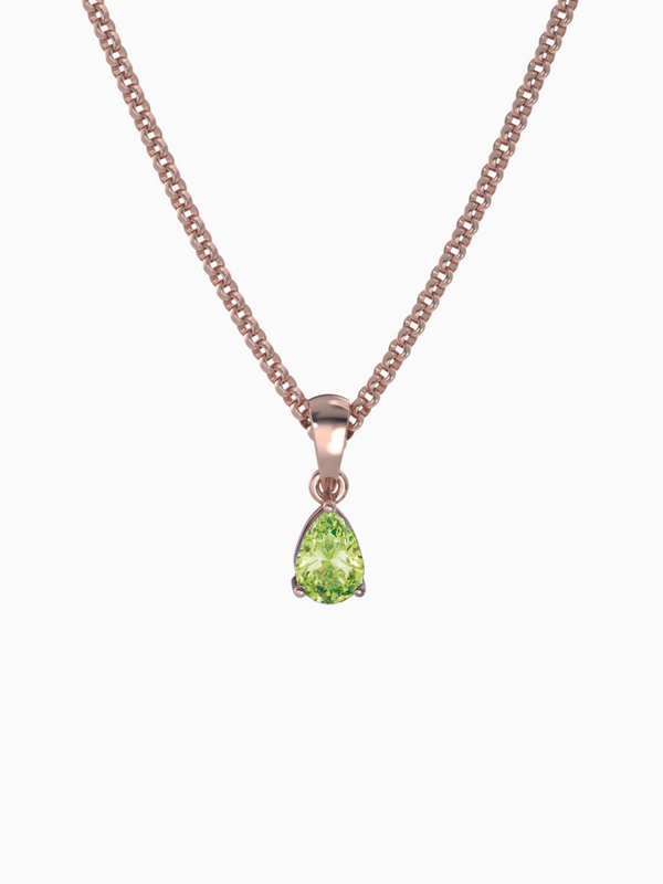 Laura Necklace (Peridot) - Rose Gold Plated