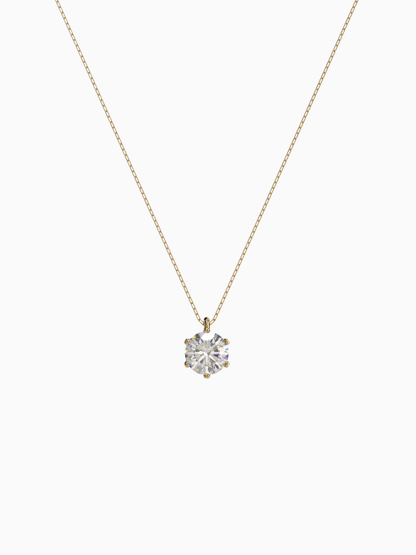 Diamond Amber Necklace - 18k Yellow Gold