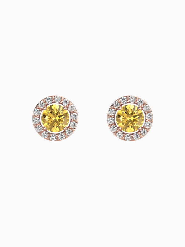 Lydia Earring (Citrine) - Rose Gold Plated