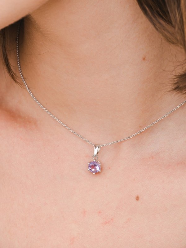 Bianca Necklace (Amethyst) - Rose Gold Plated