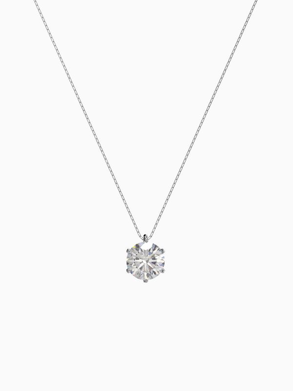 Diamond Amber Necklace - Platinum