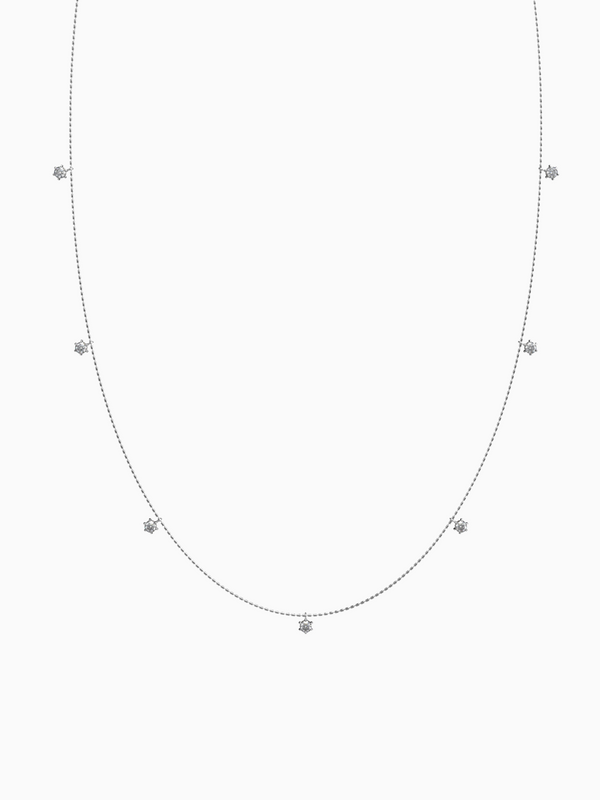 Stella Diamond Necklace - 18K White Gold