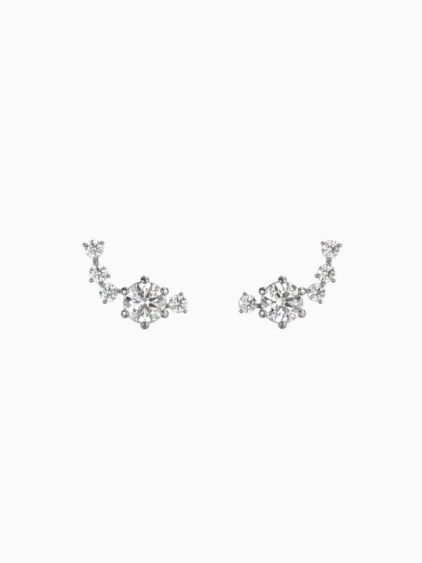 Evie Earrings (Topaz & Diamonds) - 10k White Gold