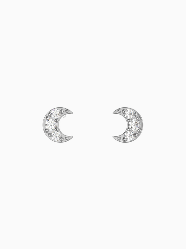 Lune Earrings (Diamond) - 18K White Gold