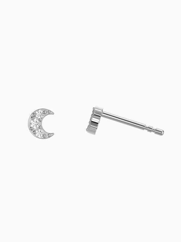 Lune Earrings (Diamond) - 18K White Gold