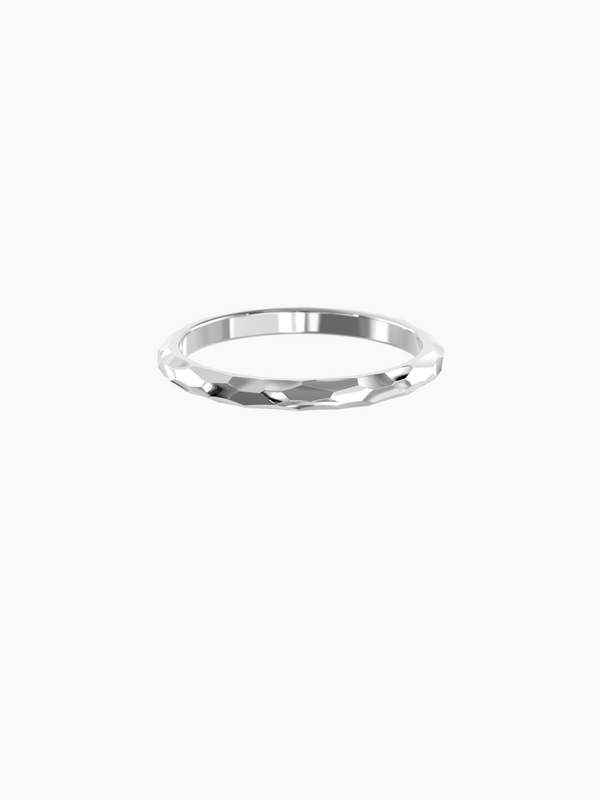 Ring - Wedding / Couple - Faceted Surface Shiny (HERS)