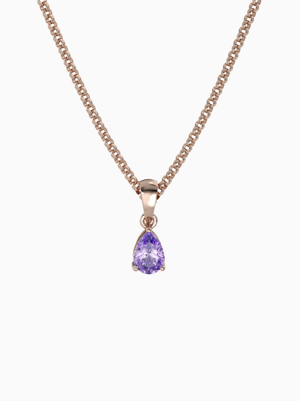 Laura Necklace (Amethyst) - Rose Gold Plated