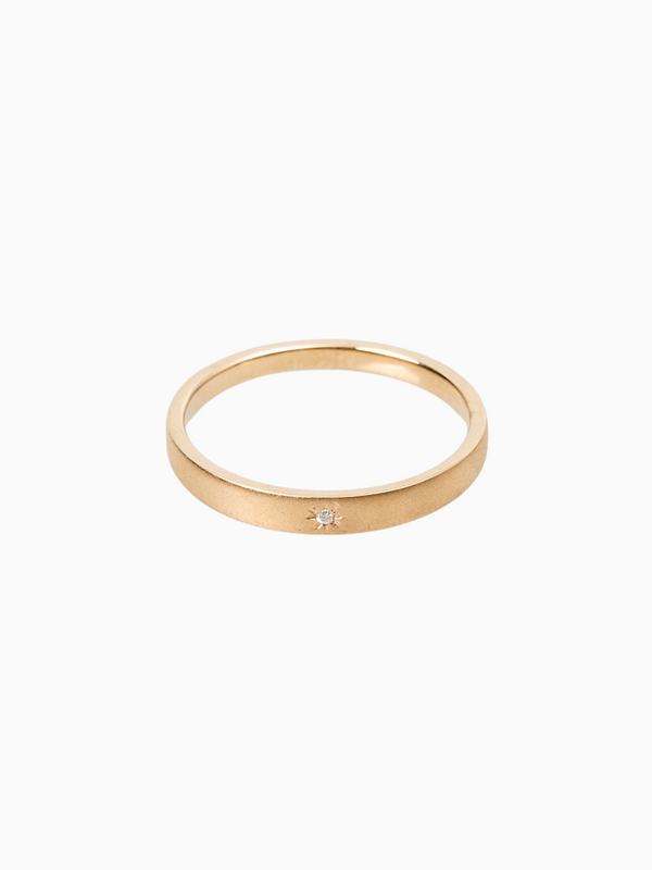 Star Pearskin Textured Ring - 18K Yellow Gold