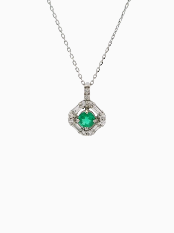 Emerald Princess Platinum Necklace