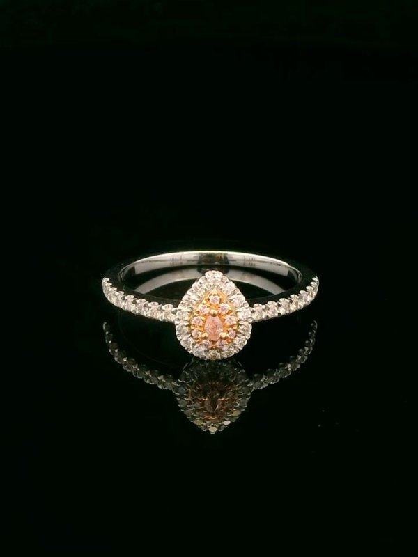 Pink Diamond (Fancy Light Pink) Ring - 18K Rose Gold & Platinum