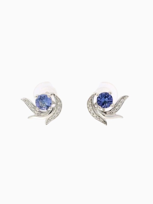 Tanzanite & Removable Lea Jackets - 18k White Gold