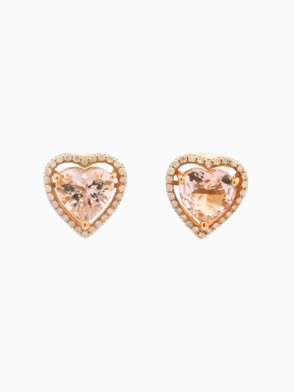 Heart Morganite Earrings
