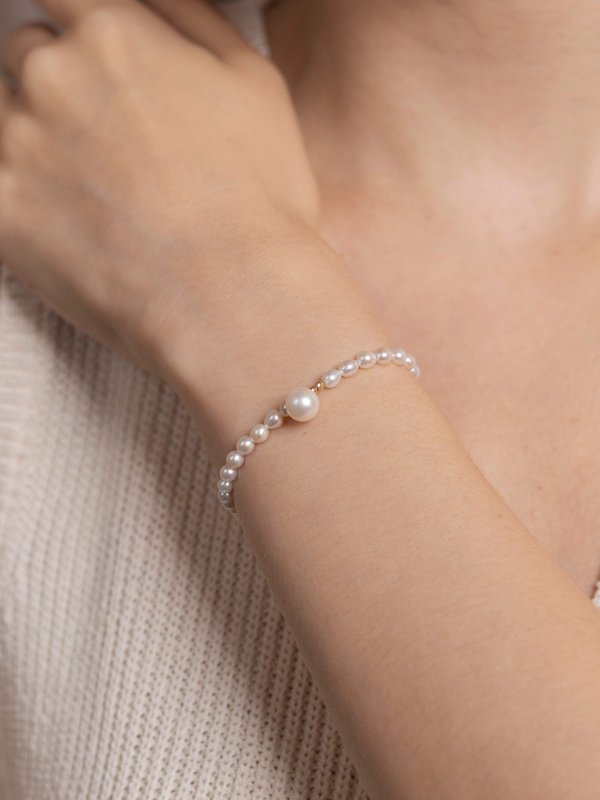 Freshwater Pearl 3.5-7mm - 18K Yellow Gold Bracelet