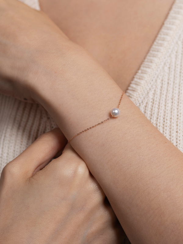 Freshwater Pearl 6 - 6.5mm - 18K Rose Gold Bracelet