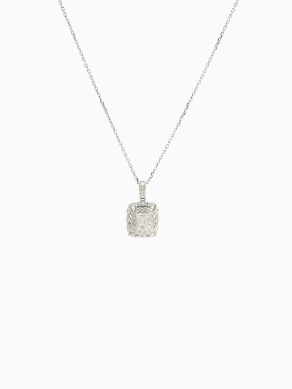 0.55 Carat Diamond Necklace - 18K White Gold