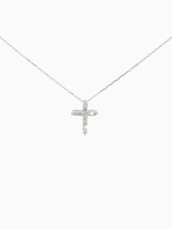 0.09ct Diamond (11pcs) - Cross Necklace