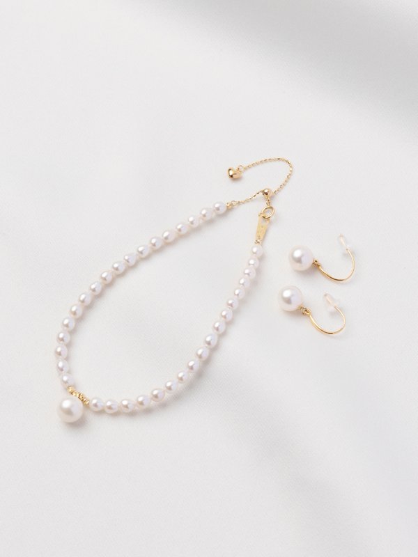 Freshwater Pearl (7-7.5mm) Earrings - 18k Yellow Gold