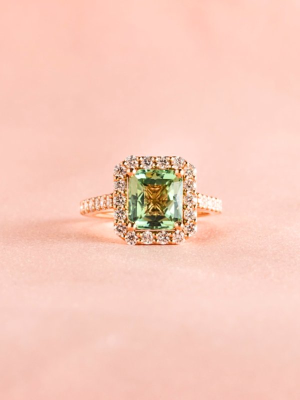Sharon Ring - Mint Tourmaline - 18K Rose Gold