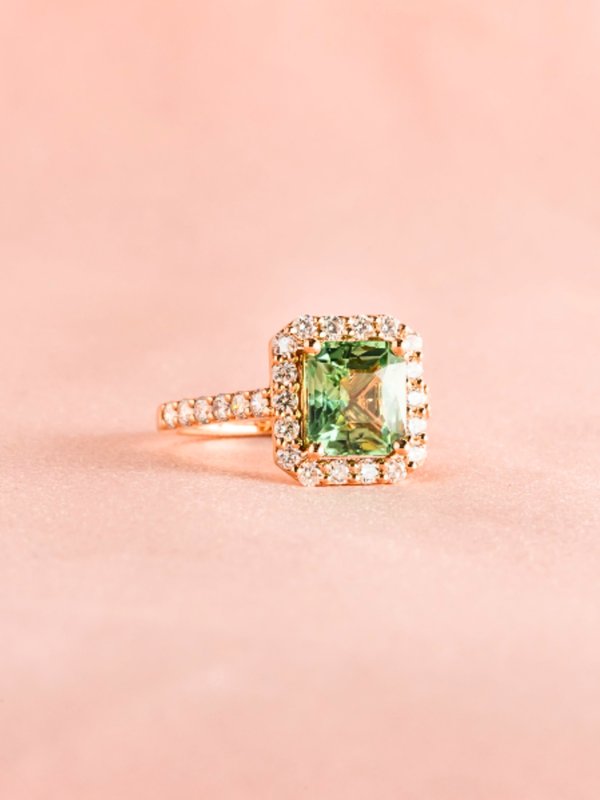 Sharon Ring - Mint Tourmaline - 18K Rose Gold
