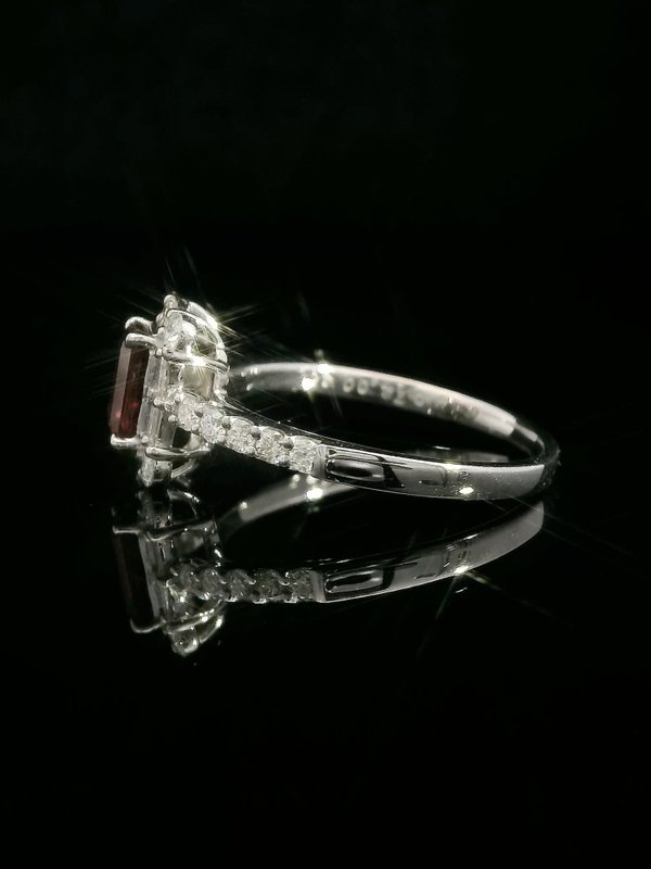 Ruby Halo Ring - Platinum