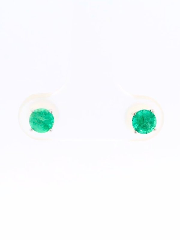 Emerald Earrings ( 4 Round Prongs)