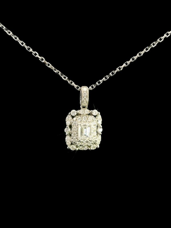 0.55 Carat Diamond Necklace - 18K White Gold
