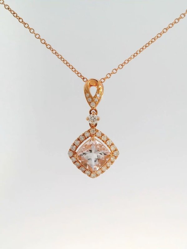 Morganite Diamond Necklace