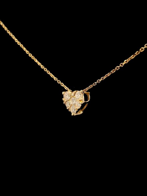 Heart Diamond Necklace - 18K Rose Gold