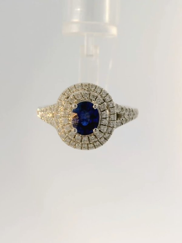 0.7ct Oval Royal Blue Sapphire Ring (AIGS Certificate)