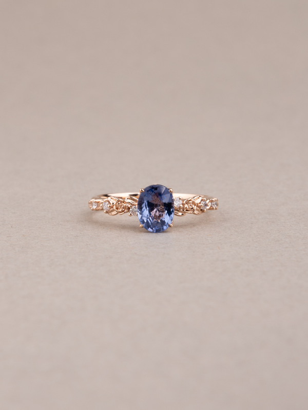Aimee Ring - Lavender Sapphire & Lab Grown Diamond - 18k Rose Gold