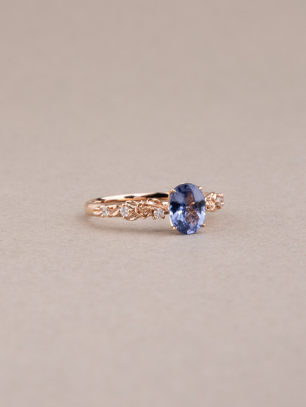 Aimee Ring - Lavender Sapphire & Lab Grown Diamond - 18k Rose Gold