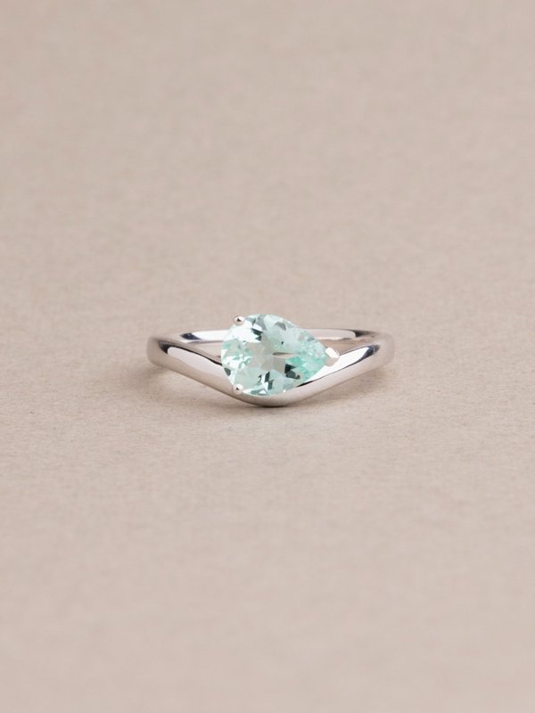 Selene Ring - Mint Tourmaline - 18K White Gold